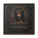 Framed Matte Canvas - "Crowned with Thorns" Religious Wall Art Canvas Printify 14" x 14" 1.25" Espresso