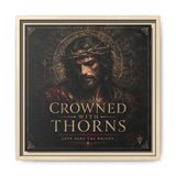 Framed Matte Canvas - "Crowned with Thorns" Religious Wall Art Canvas Printify 14" x 14" 1.25" Natural