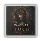 Framed Matte Canvas - "Crowned with Thorns" Religious Wall Art Canvas Printify 14" x 14" 1.25" White