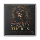 Framed Matte Canvas - "Crowned with Thorns" Religious Wall Art Canvas Printify 20″ x 20″ 1.25" White
