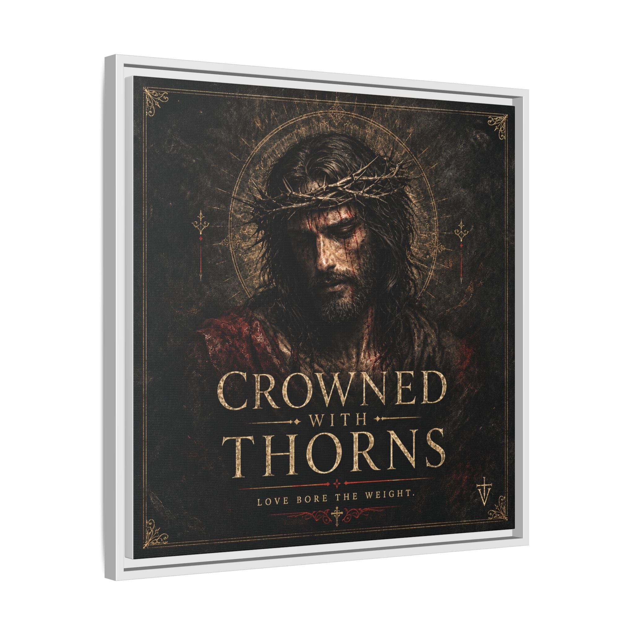 Framed Matte Canvas - "Crowned with Thorns" Religious Wall Art Canvas Printify 