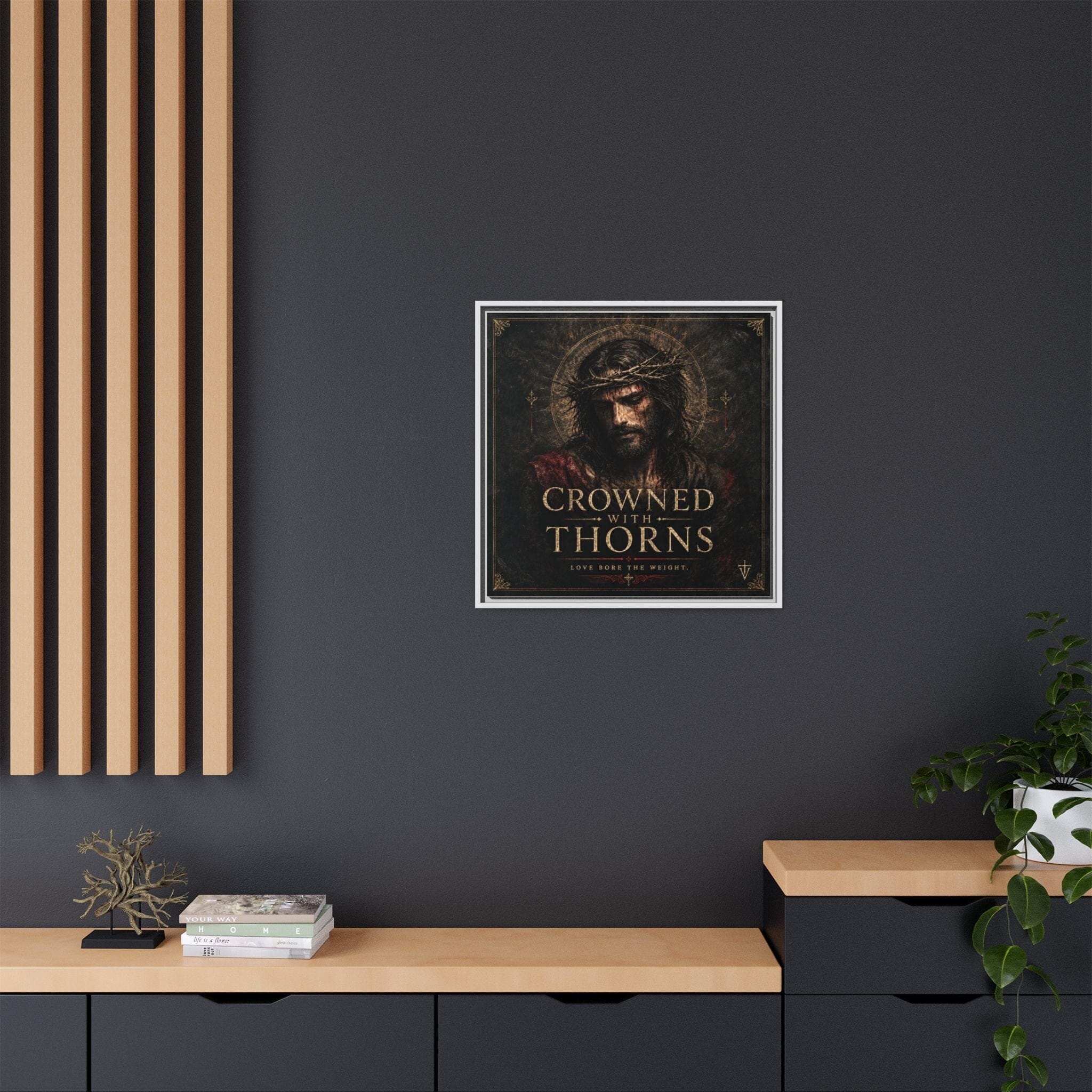 Framed Matte Canvas - "Crowned with Thorns" Religious Wall Art Canvas Printify 