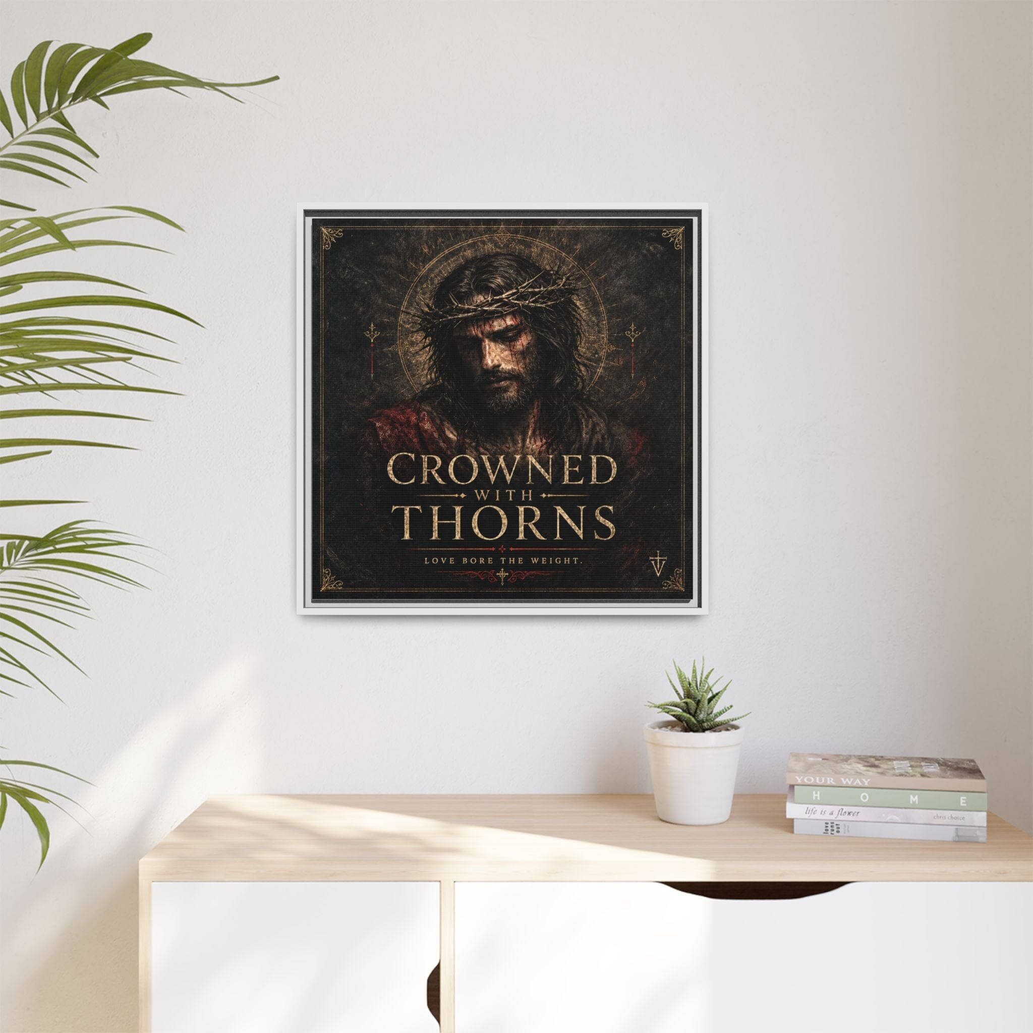 Framed Matte Canvas - "Crowned with Thorns" Religious Wall Art Canvas Printify 