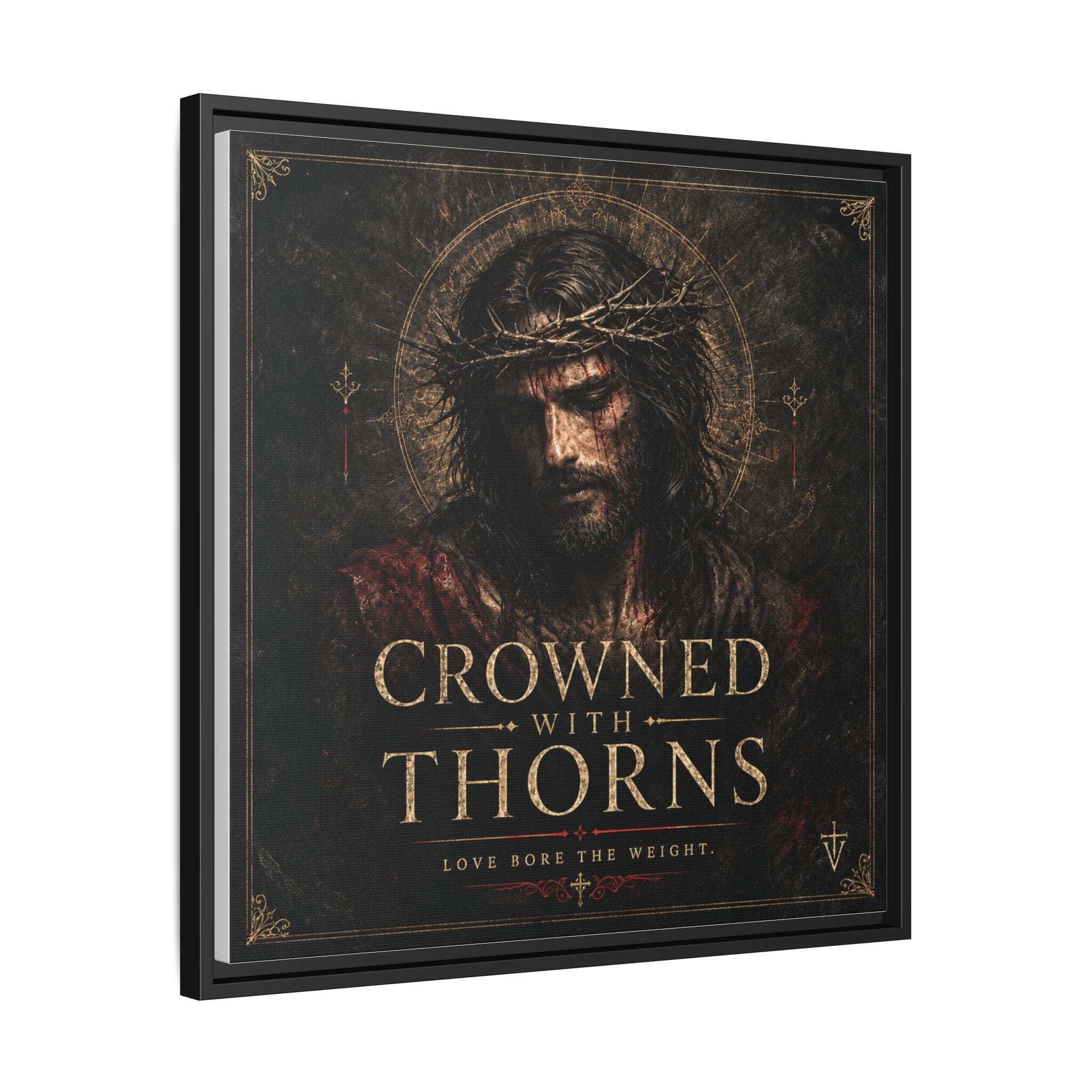 Framed Matte Canvas - "Crowned with Thorns" Religious Wall Art Canvas Printify 