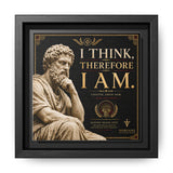 I Think Therefore I Am Framed Canvas – Descartes Wall Art in Black