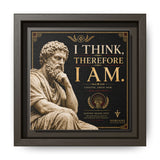 I Think Therefore I Am Framed Canvas – Descartes Wall Art in Espresso