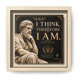 I Think Therefore I Am Framed Canvas – Descartes Wall Art in Natural