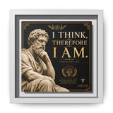 I Think Therefore I Am Framed Canvas – Descartes Wall Art in White