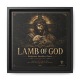 Lamb of God Matte Canvas Print — 'Redeemer. Sacrifice. Grace.' Framed Religious Wall Art Canvas Printify 10″ x 10″ 1.25" Black