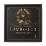 Lamb of God Matte Canvas Print — 'Redeemer. Sacrifice. Grace.' Framed Religious Wall Art Canvas Printify 10″ x 10″ 1.25" Espresso