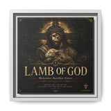 Lamb of God Matte Canvas Print — 'Redeemer. Sacrifice. Grace.' Framed Religious Wall Art Canvas Printify 10″ x 10″ 1.25" White