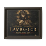 Lamb of God Matte Canvas Print — 'Redeemer. Sacrifice. Grace.' Framed Religious Wall Art Canvas Printify 10″ x 8″ (Horizontal) 1.25" Espresso