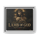 Lamb of God Matte Canvas Print — 'Redeemer. Sacrifice. Grace.' Framed Religious Wall Art Canvas Printify 10″ x 8″ (Horizontal) 1.25" White