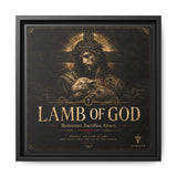 Lamb of God Matte Canvas Print — 'Redeemer. Sacrifice. Grace.' Framed Religious Wall Art Canvas Printify 12″ x 12″ 1.25" Black