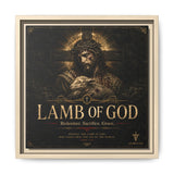 Lamb of God Matte Canvas Print — 'Redeemer. Sacrifice. Grace.' Framed Religious Wall Art Canvas Printify 12″ x 12″ 1.25" Natural