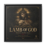 Lamb of God Matte Canvas Print — 'Redeemer. Sacrifice. Grace.' Framed Religious Wall Art Canvas Printify 14" x 14" 1.25" Black