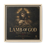 Lamb of God Matte Canvas Print — 'Redeemer. Sacrifice. Grace.' Framed Religious Wall Art Canvas Printify 14" x 14" 1.25" Natural