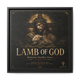 Lamb of God Matte Canvas Print — 'Redeemer. Sacrifice. Grace.' Framed Religious Wall Art Canvas Printify 16″ x 16″ 1.25" Black