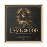 Lamb of God Matte Canvas Print — 'Redeemer. Sacrifice. Grace.' Framed Religious Wall Art Canvas Printify 16″ x 16″ 1.25" Natural
