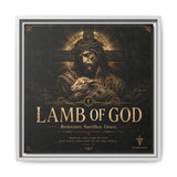 Lamb of God Matte Canvas Print — 'Redeemer. Sacrifice. Grace.' Framed Religious Wall Art Canvas Printify 16″ x 16″ 1.25" White