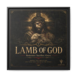 Lamb of God Matte Canvas Print — 'Redeemer. Sacrifice. Grace.' Framed Religious Wall Art Canvas Printify 20″ x 20″ 1.25" Black