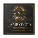 Lamb of God Matte Canvas Print — 'Redeemer. Sacrifice. Grace.' Framed Religious Wall Art Canvas Printify 20″ x 20″ 1.25" Espresso