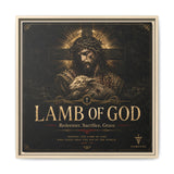 Lamb of God Matte Canvas Print — 'Redeemer. Sacrifice. Grace.' Framed Religious Wall Art Canvas Printify 20″ x 20″ 1.25" Natural