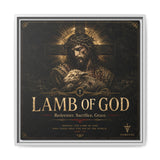 Lamb of God Matte Canvas Print — 'Redeemer. Sacrifice. Grace.' Framed Religious Wall Art Canvas Printify 20″ x 20″ 1.25" White