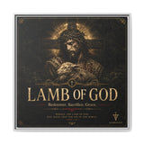 Lamb of God Matte Canvas Print — 'Redeemer. Sacrifice. Grace.' Framed Religious Wall Art Canvas Printify 30″ x 30″ 1.25" White