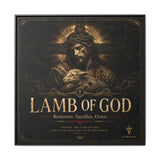 Lamb of God Matte Canvas Print — 'Redeemer. Sacrifice. Grace.' Framed Religious Wall Art Canvas Printify 36″ x 36″ 1.25" Black