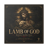 Lamb of God Matte Canvas Print — 'Redeemer. Sacrifice. Grace.' Framed Religious Wall Art Canvas Printify 36″ x 36″ 1.25" Espresso