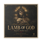 Lamb of God Matte Canvas Print — 'Redeemer. Sacrifice. Grace.' Framed Religious Wall Art Canvas Printify 36″ x 36″ 1.25" Natural