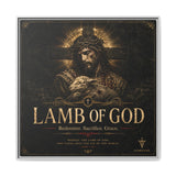 Lamb of God Matte Canvas Print — 'Redeemer. Sacrifice. Grace.' Framed Religious Wall Art Canvas Printify 36″ x 36″ 1.25" White