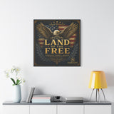 Land of the Free Eagle Canvas Wall Art — Patriotic American Flag Home Decor Canvas Printify 
