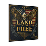 Land of the Free Eagle Canvas Wall Art — Patriotic American Flag Home Decor Canvas Printify 