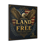 Land of the Free Eagle Canvas Wall Art — Patriotic American Flag Home Decor Canvas Printify 