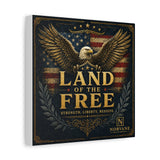 Land of the Free Eagle Canvas Wall Art — Patriotic American Flag Home Decor Canvas Printify 