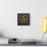 Land of the Free Eagle Canvas Wall Art — Patriotic American Flag Home Decor Canvas Printify 