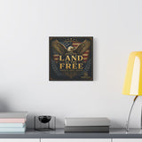 Land of the Free Eagle Canvas Wall Art — Patriotic American Flag Home Decor Canvas Printify 
