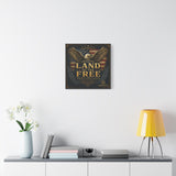 Land of the Free Eagle Canvas Wall Art — Patriotic American Flag Home Decor Canvas Printify 