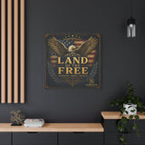 Land of the Free Eagle Canvas Wall Art — Patriotic American Flag Home Decor Canvas Printify 