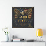 Land of the Free Eagle Canvas Wall Art — Patriotic American Flag Home Decor Canvas Printify 