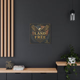 Land of the Free Eagle Canvas Wall Art — Patriotic American Flag Home Decor Canvas Printify 
