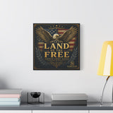 Land of the Free Eagle Canvas Wall Art — Patriotic American Flag Home Decor Canvas Printify 