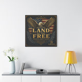 Land of the Free Eagle Canvas Wall Art — Patriotic American Flag Home Decor Canvas Printify 