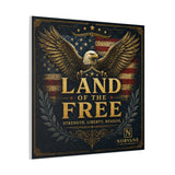 Land of the Free Eagle Canvas Wall Art — Patriotic American Flag Home Decor Canvas Printify 