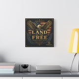 Land of the Free Eagle Canvas Wall Art — Patriotic American Flag Home Decor Canvas Printify 