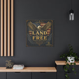 Land of the Free Eagle Canvas Wall Art — Patriotic American Flag Home Decor Canvas Printify 