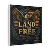 Land of the Free Eagle Canvas Wall Art — Patriotic American Flag Home Decor Canvas Printify 