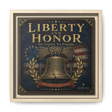 Liberty and Honor Framed Canvas Wall Art — Patriotic Bell Print (Freedom Is Not Free) Canvas Printify 10″ x 10″ 1.25" Natural